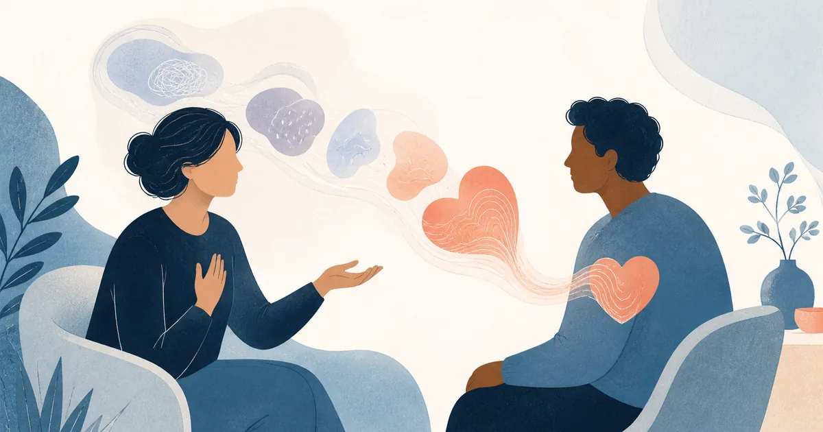 Ilustrace vnímání a sdílení emocí v rozhovoru