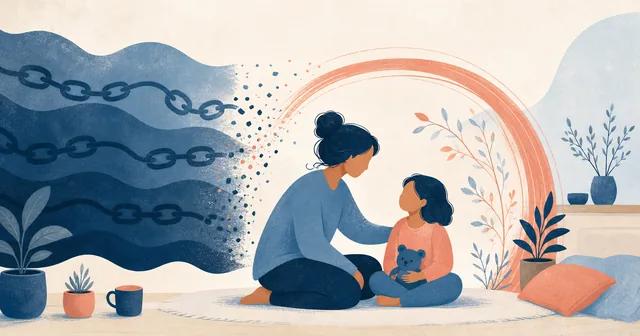Ilustrace přerušení mezigeneračního vzorce mezi rodičem a dítětem